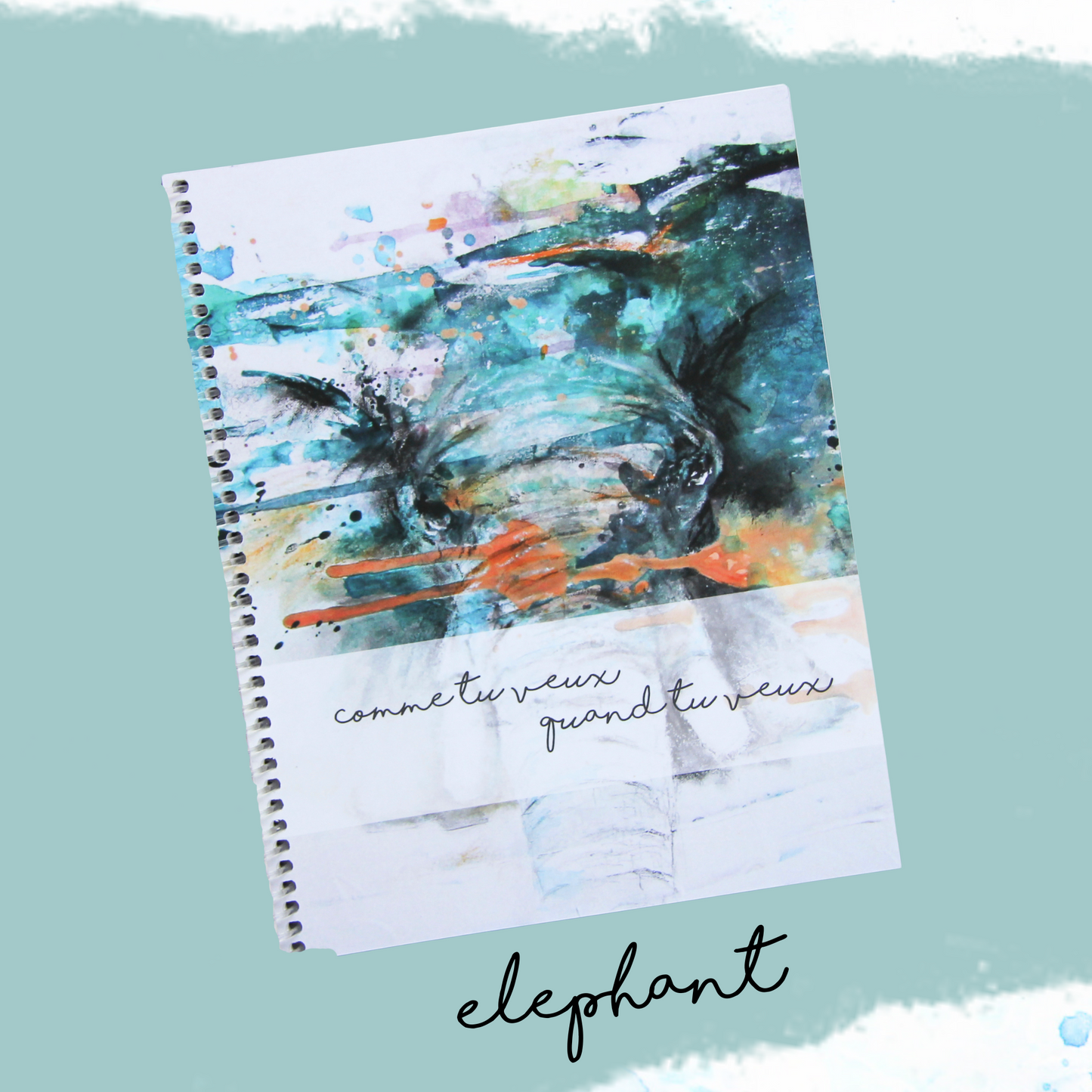 agenda non daté couverture éléphant