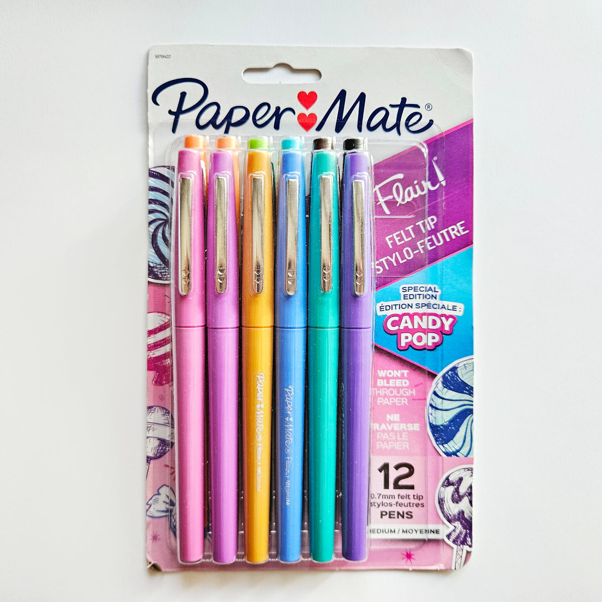 Ensemble 12 crayons PaperMate Flair Candy Pop